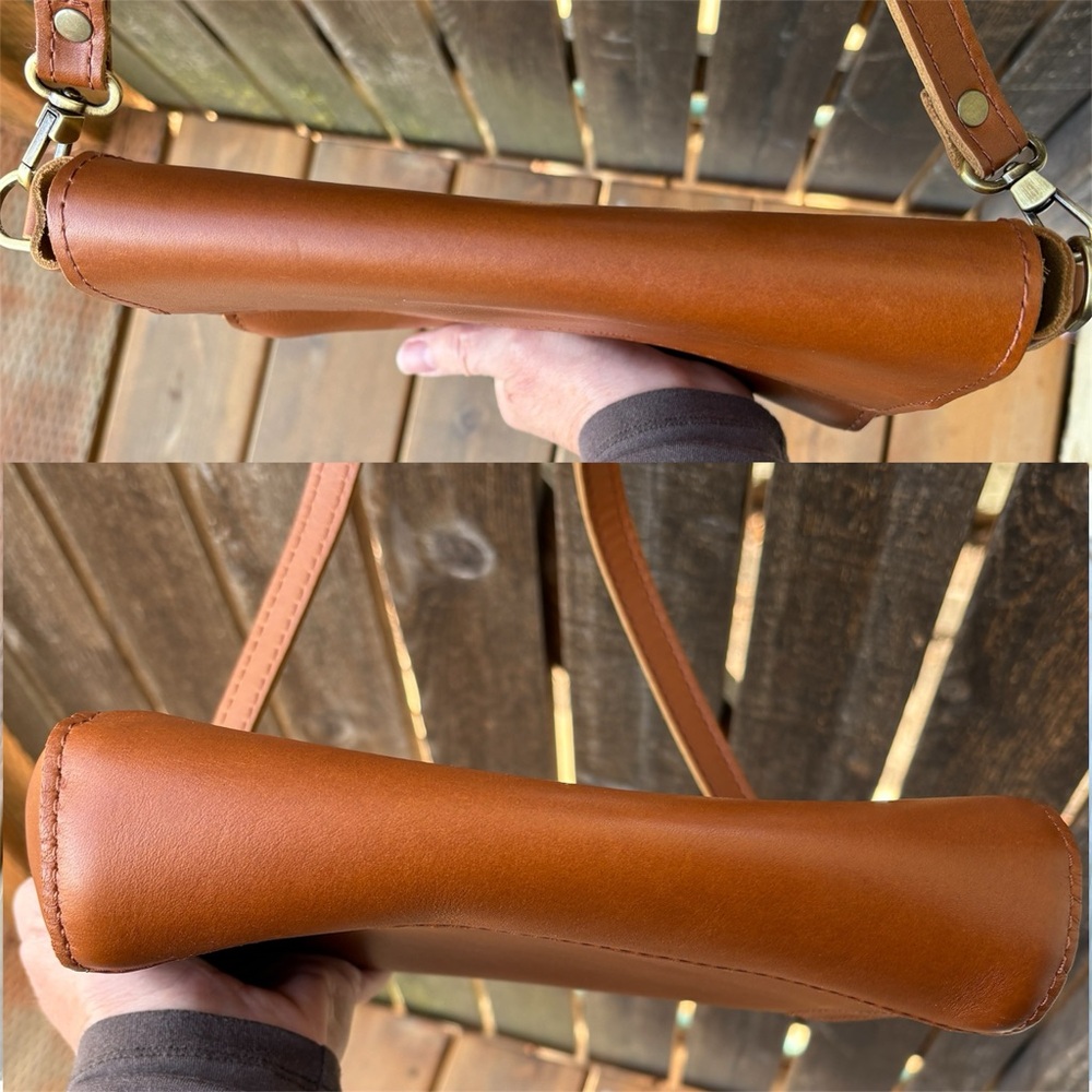 Portland Leather Goods Medium Metro Crossbody Leather Bag NWOT In Honey - Picture 11 of 16